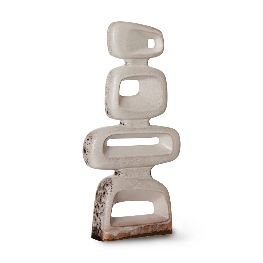 Ceramic sculpture 57 cm, Reactive brown HKliving