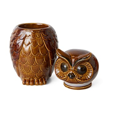 Ceramisk owl förvaringsburk - Roasted - HKliving