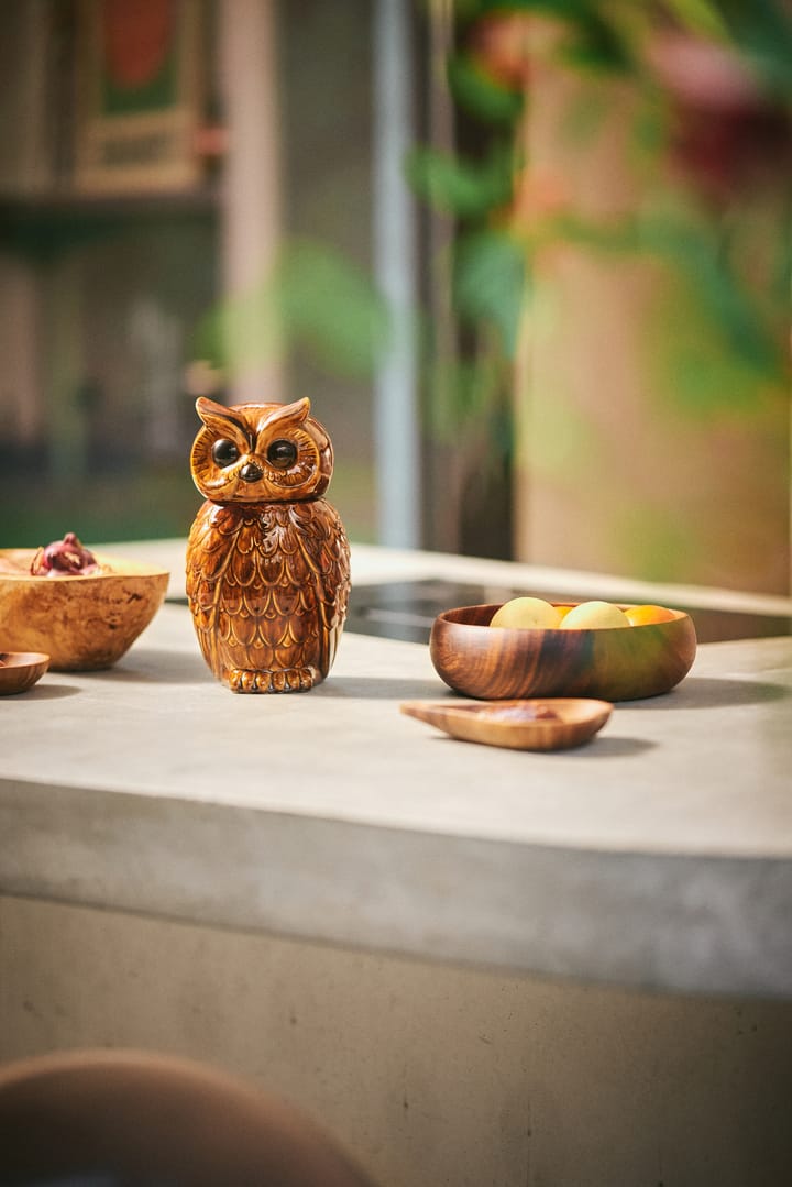 Ceramisk owl förvaringsburk, Roasted HKliving