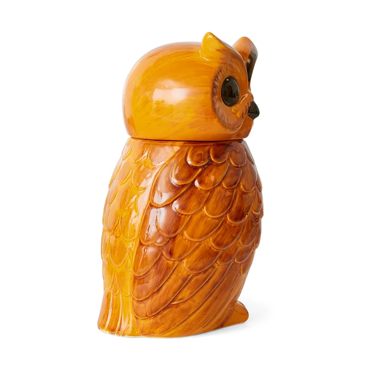 Ceramisk owl förvaringsburk, Tangerine HKliving