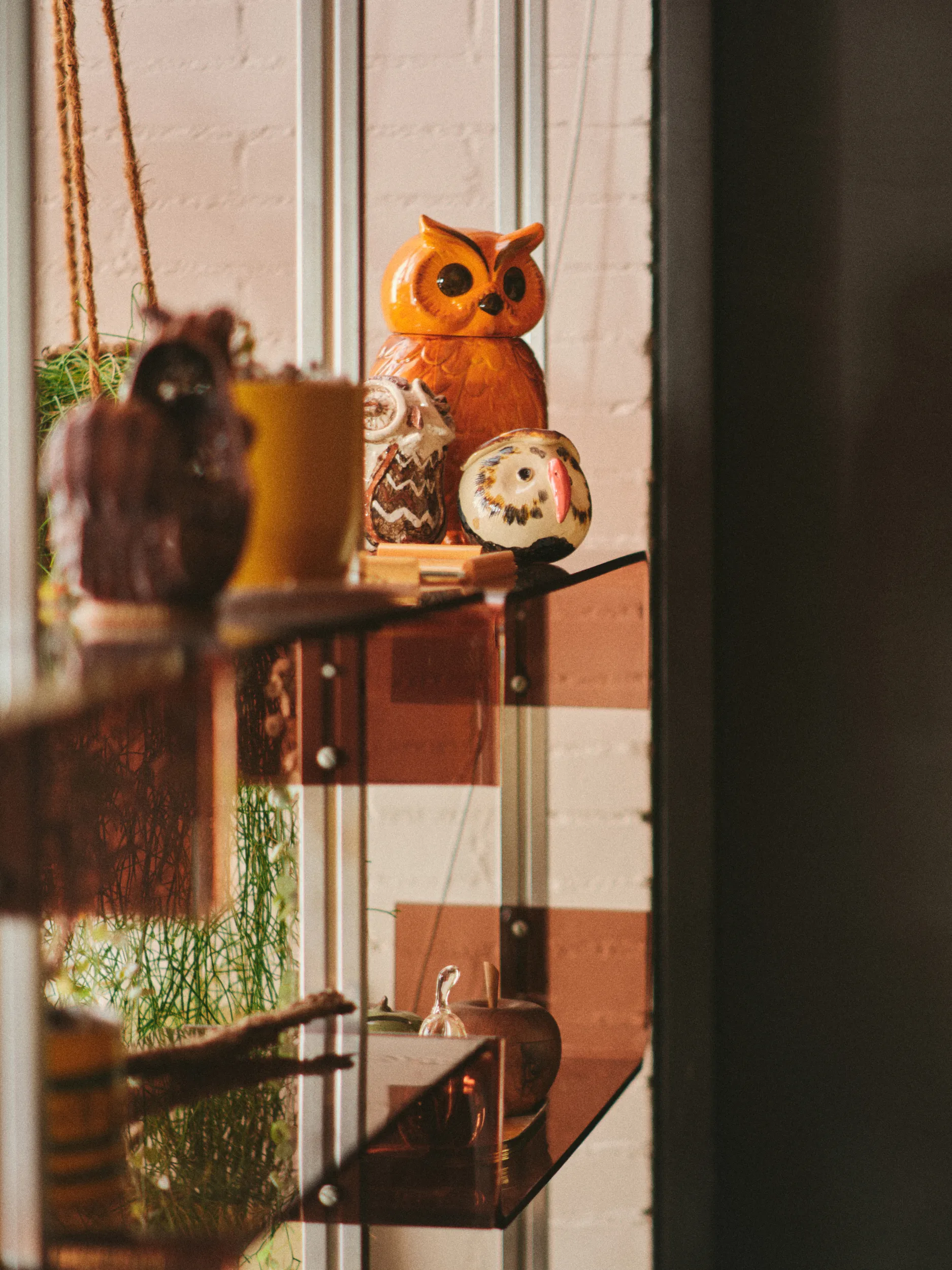Ceramisk owl förvaringsburk, Tangerine HKliving