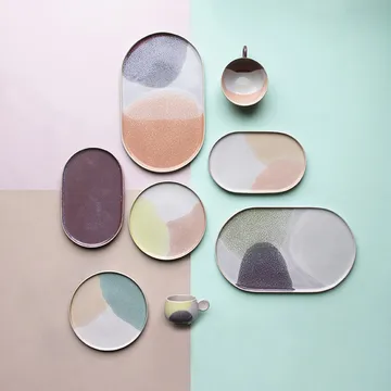 Gallery ceramics rund assiett - mint/ nude - HKliving