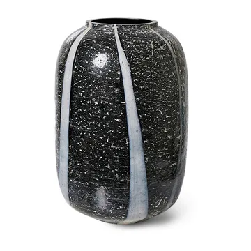 HKliving glasvas monochrome Ø17 cm - Black-white - HKliving