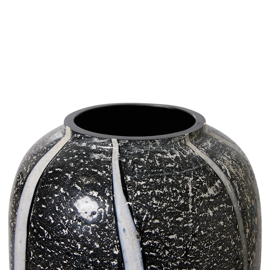 HKliving glasvas monochrome Ø17 cm, Black-white HKliving