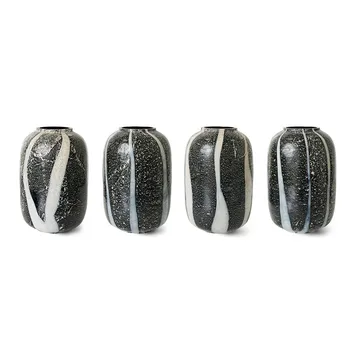 HKliving glasvas monochrome Ø17 cm - Black-white - HKliving