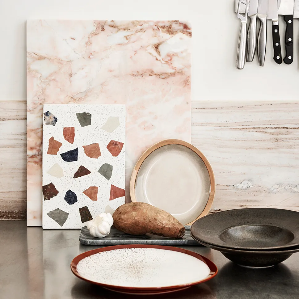 HKliving marmor skärbräda 50x40 cm, Rosa HKliving