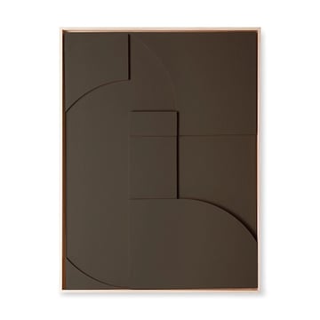 HKliving Inramad Reliefkonst XL 123×100 cm Mörkbrun