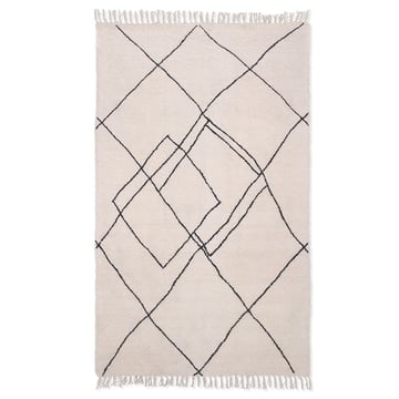 HKliving Matta Handvävd 150×240 cm Zigzag svart-vit