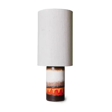 Retro glaserad lampfot i stengods - Brown, cream, red/orange - HKliving