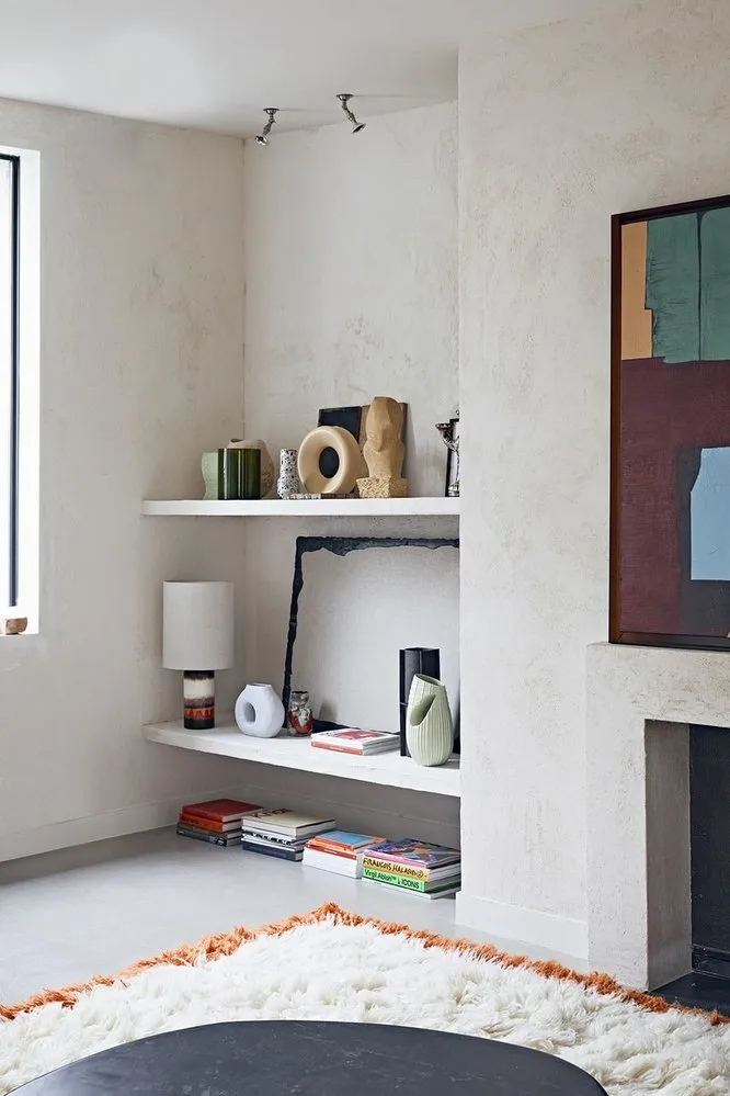 Retro glaserad lampfot i stengods, Brown, cream, red/orange HKliving