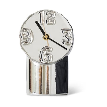 HKliving Retro keramikklocka 17,5 cm Chrome