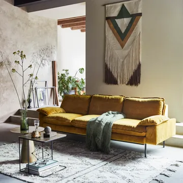 Retro soffa 3-sits - ochra (gul) - HKliving
