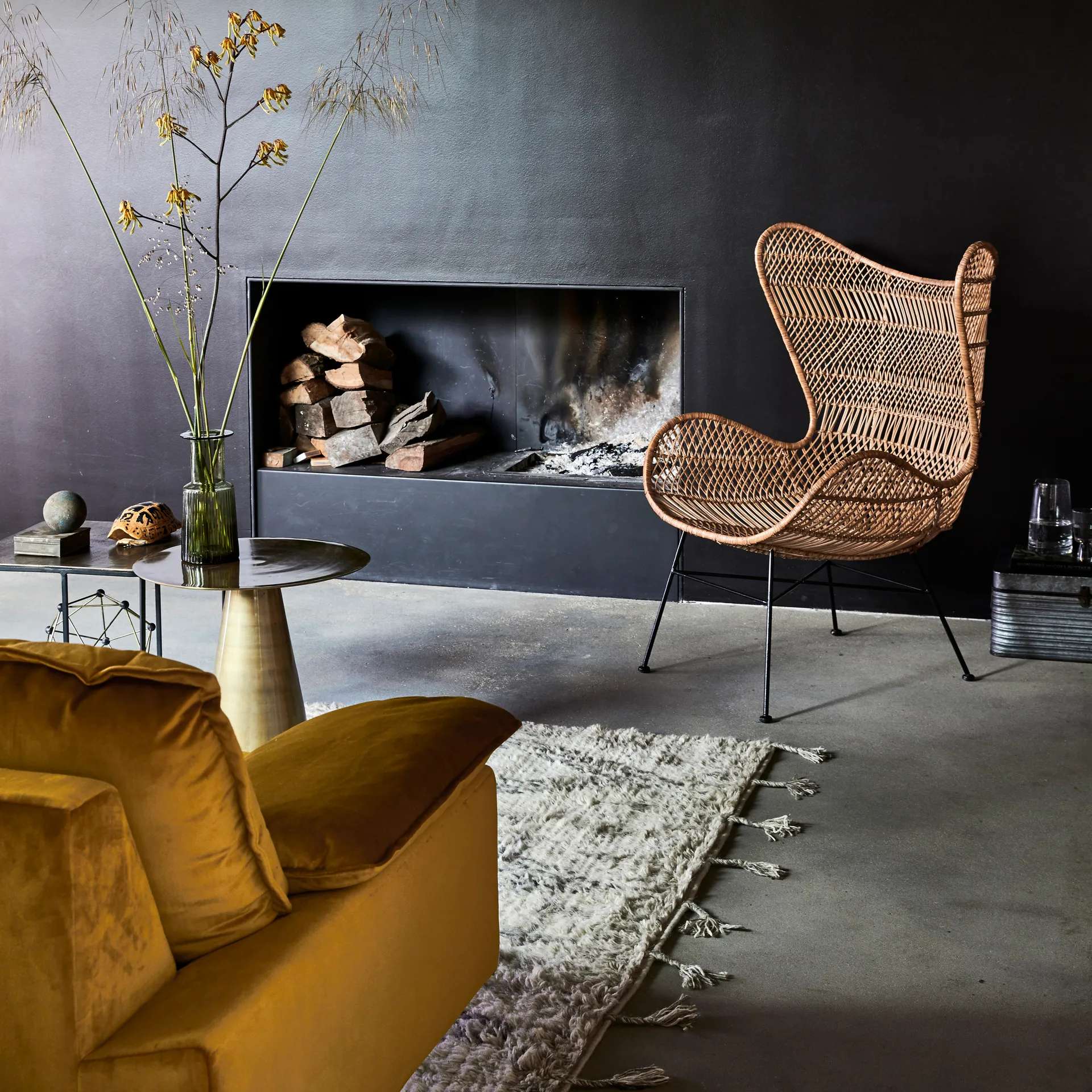 Retro soffa 3-sits, ochra (gul) HKliving