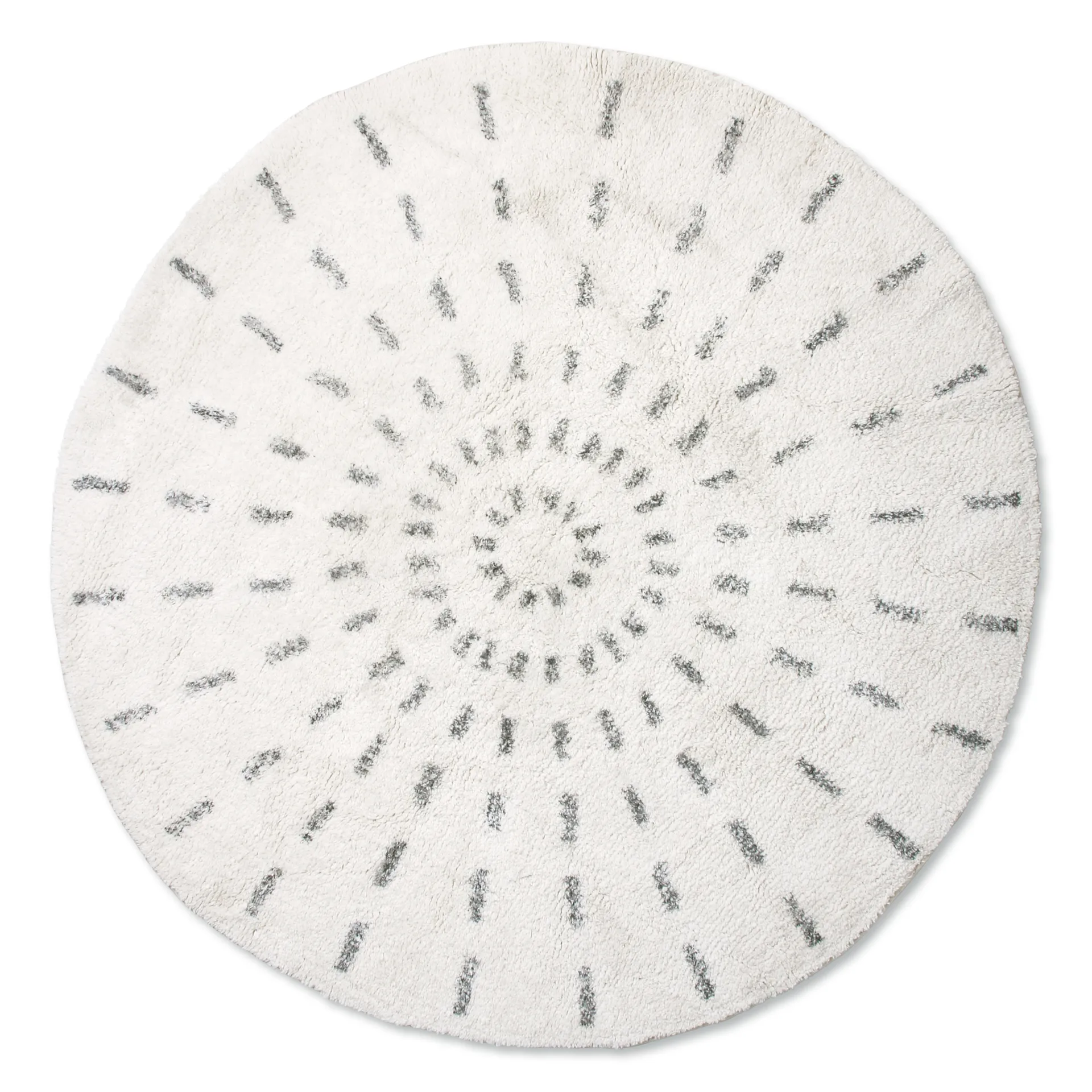 Swirl badrumsmatta Ø120 cm, Svart-vit HKliving