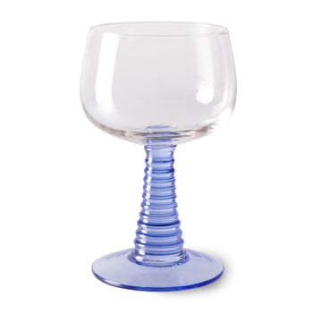 Läs mer om HKliving Swirl vinglas hög Blue