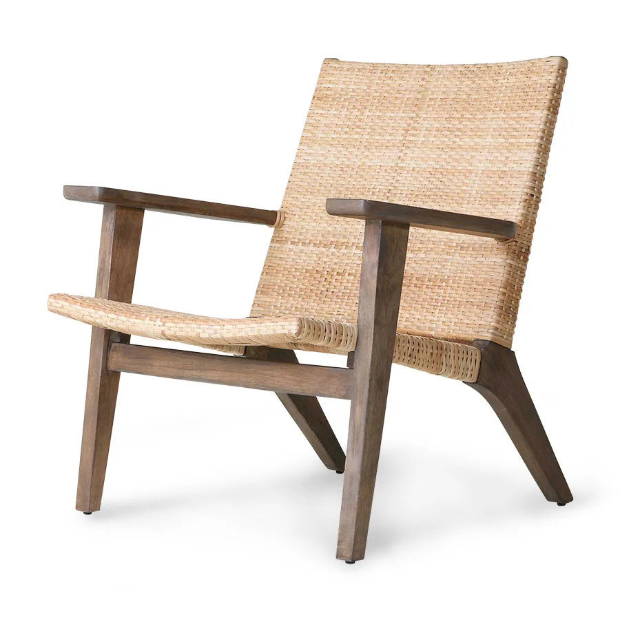 Woven loungestol 76,5x72,5 cm, Beige HKliving