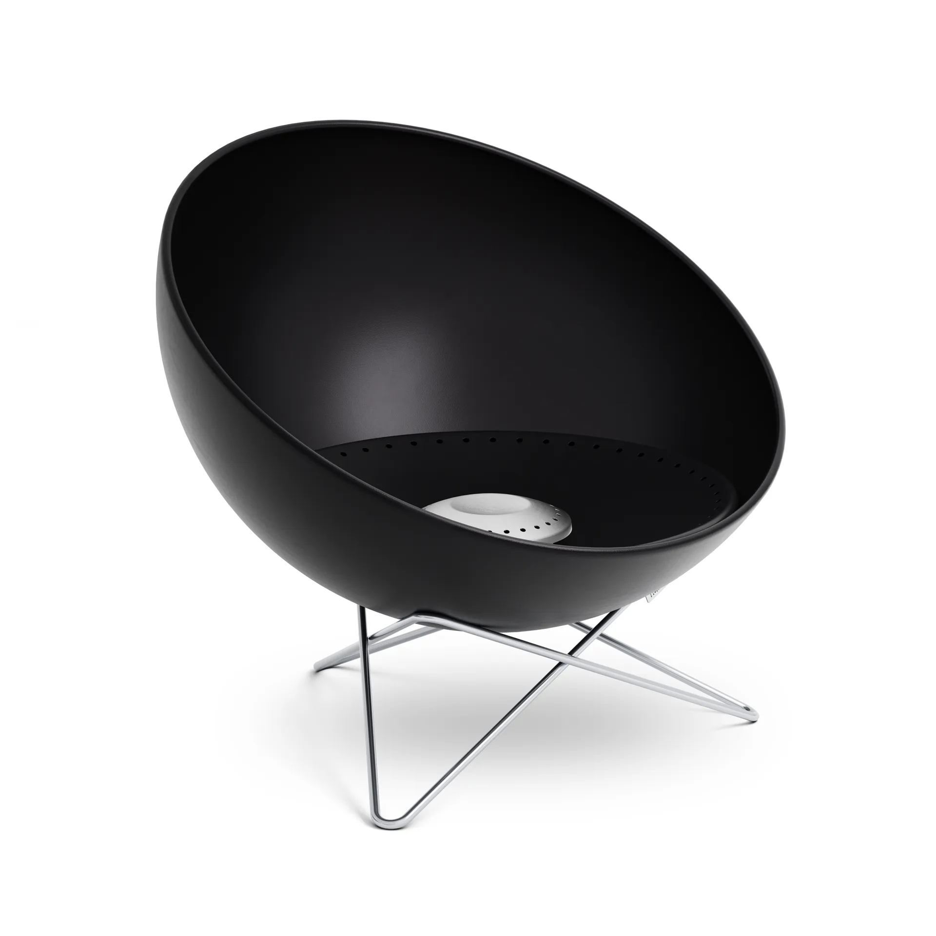 BOWL 57 eldstad, Svart-silver, stjärnstativ Höfats