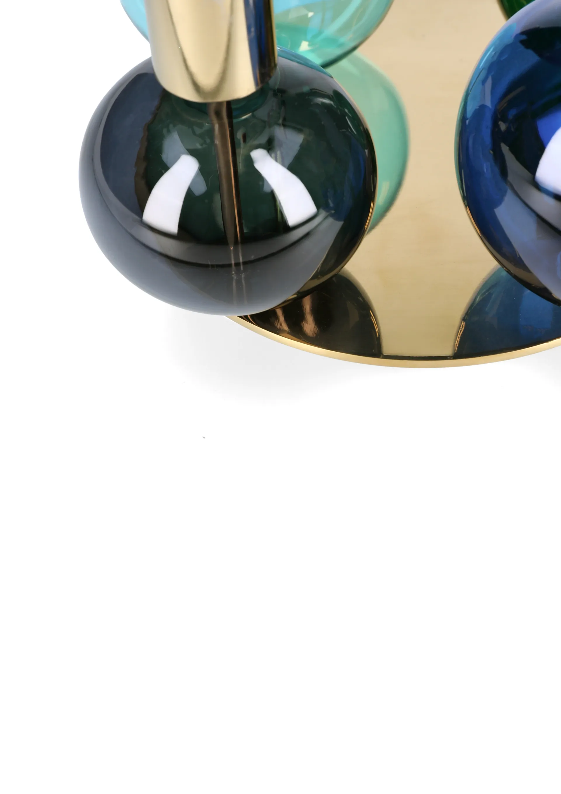 Bubble 4-armad ljusstake Ø17,5x12 cm, Blå-grön-smoke Holmegaard