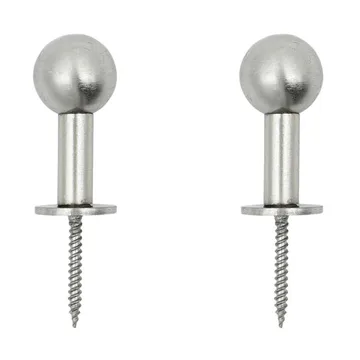 Ball krok 2-pack - Silver finish, Ø4x2 cm - House Doctor