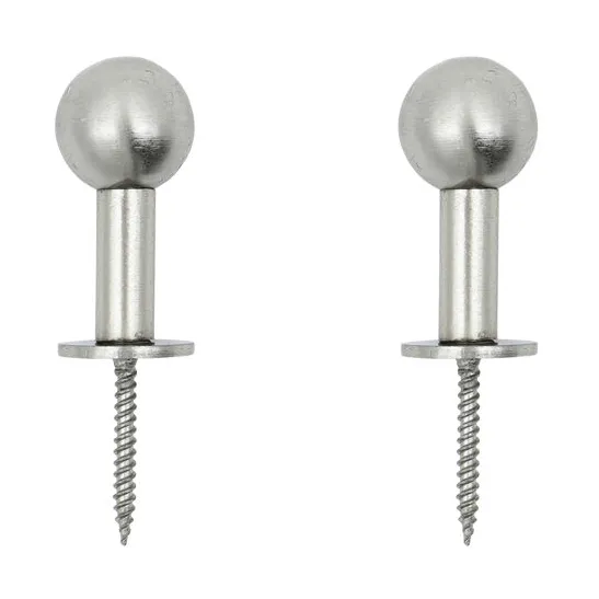 Ball krok 2-pack - Silver finish, Ø4x2 cm - House Doctor