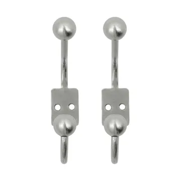 Ball krok 2-pack - Silver finish, Ø7x13 cm - House Doctor