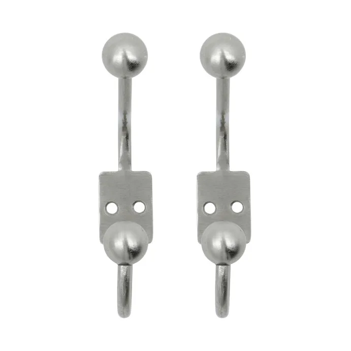 Ball krok 2-pack - Silver finish, Ø7x13 cm - House Doctor