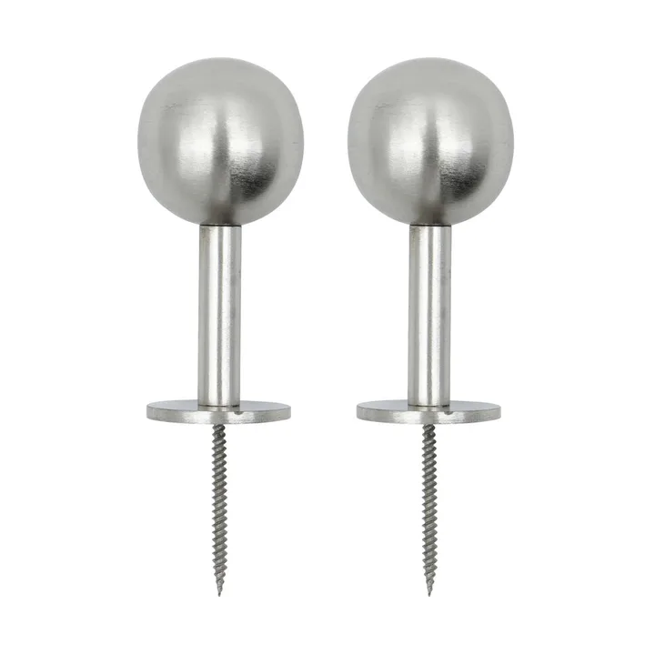 Ball krok 2-pack - Silver finish, Ø8x4 cm - House Doctor