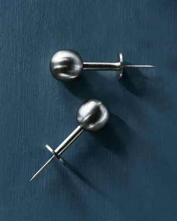 Ball krok 2-pack - Silver finish, Ø8x4 cm - House Doctor