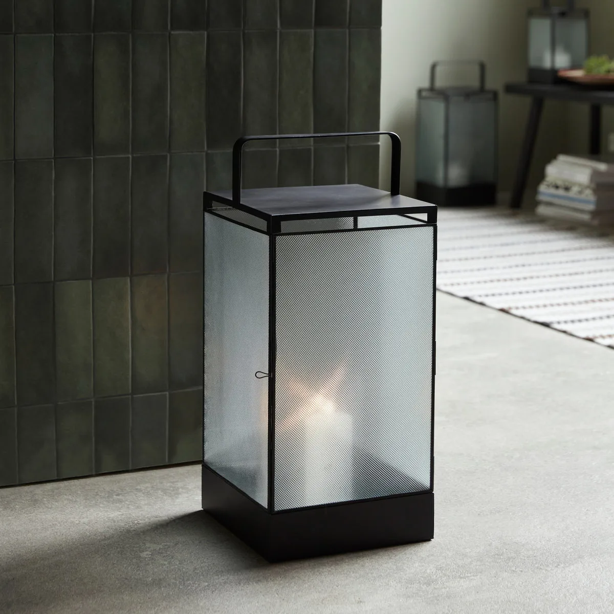 Blaze lykta 50 cm, Svart antikvitet House Doctor
