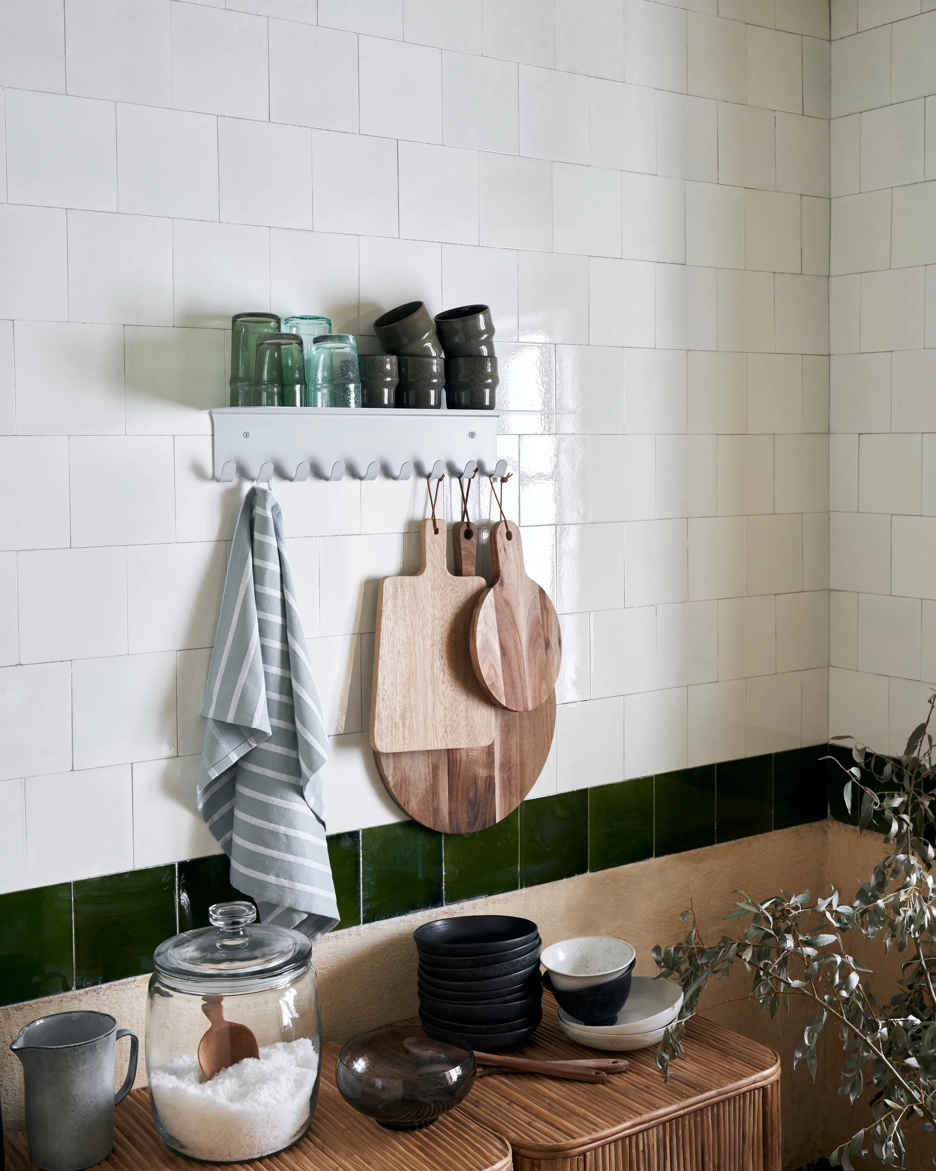 Book hängare 9 krokar 18x60 cm, Ljusgrå House Doctor