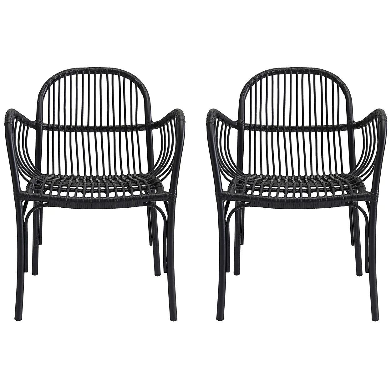 house doctor brea rottingstol 2-pack svart brea rottingstol 2-pack svart