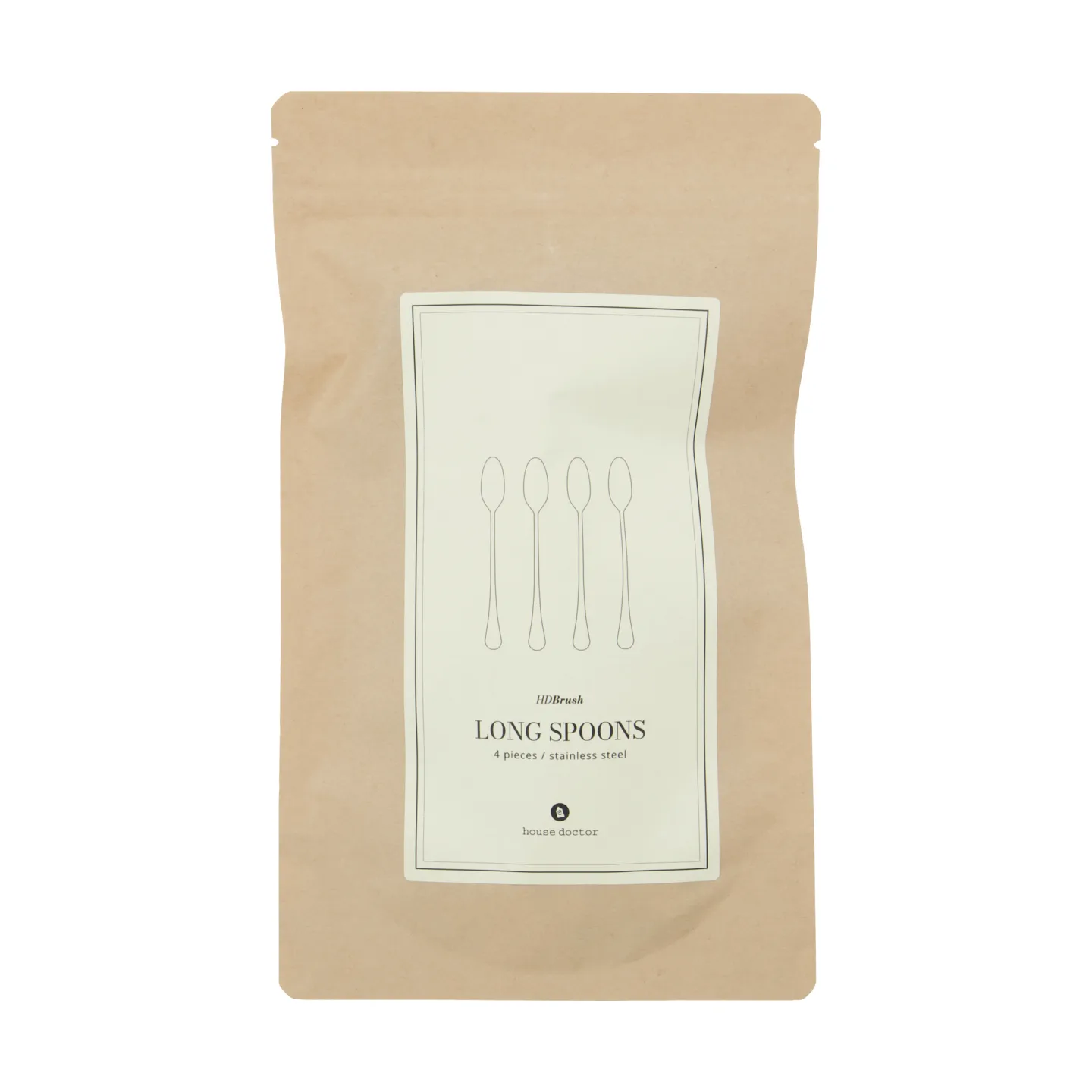 Brush lång sked 4-pack, Silver finish House Doctor