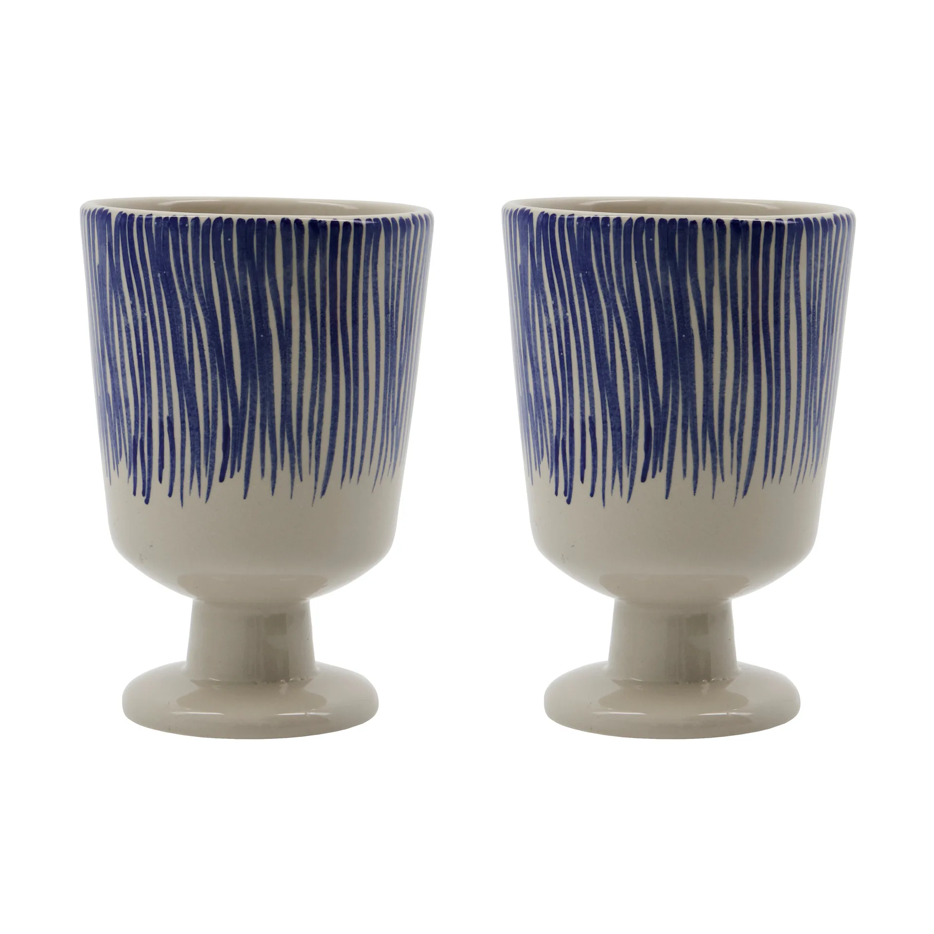 Diva mugg på fot 25 cl 2-pack, Off white-Blå House Doctor