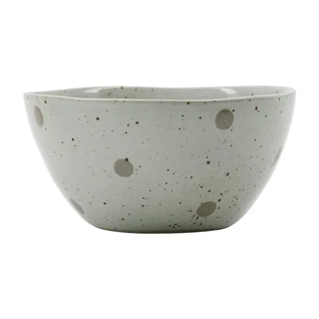 Dots skål Ø12 cm, Vit-gröna prickar House Doctor