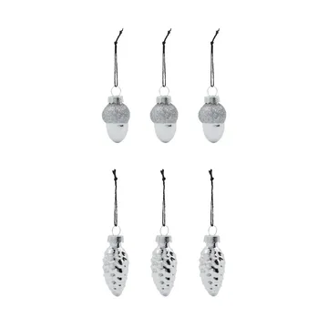 Glint julgranshänge 5,8 cm 6-pack - Silver - House Doctor