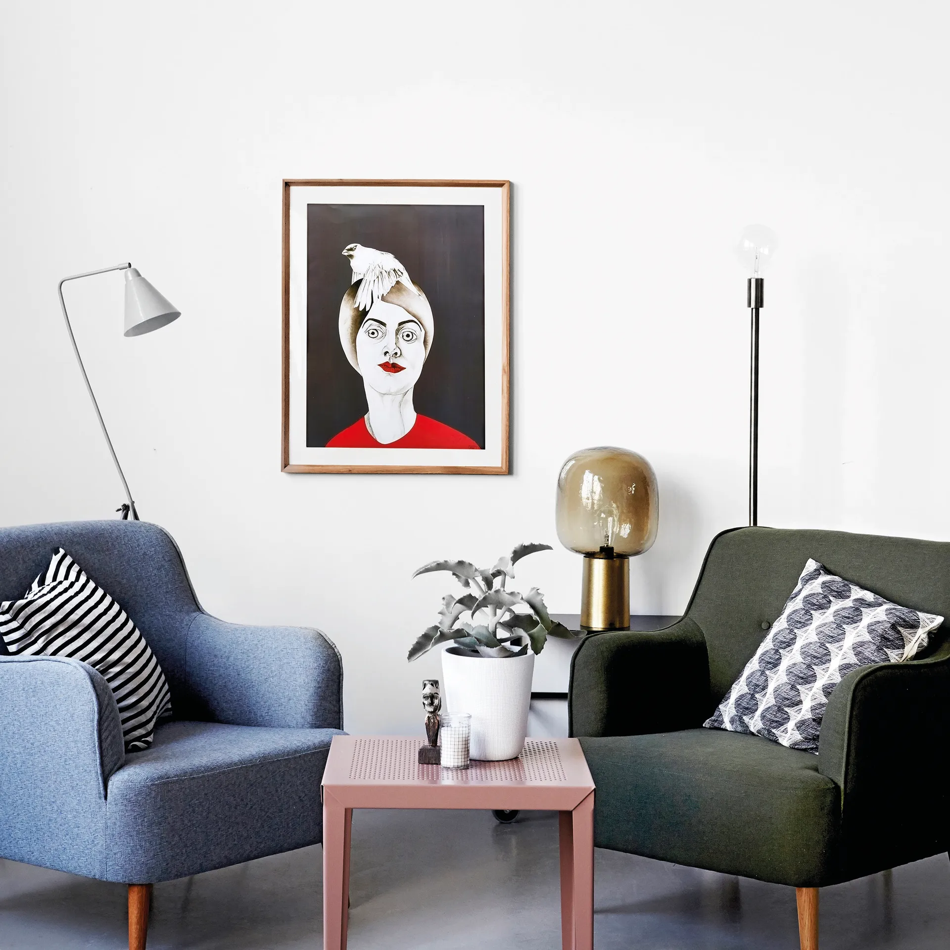 House Doctor kuddfodral stripes, black-grey House Doctor