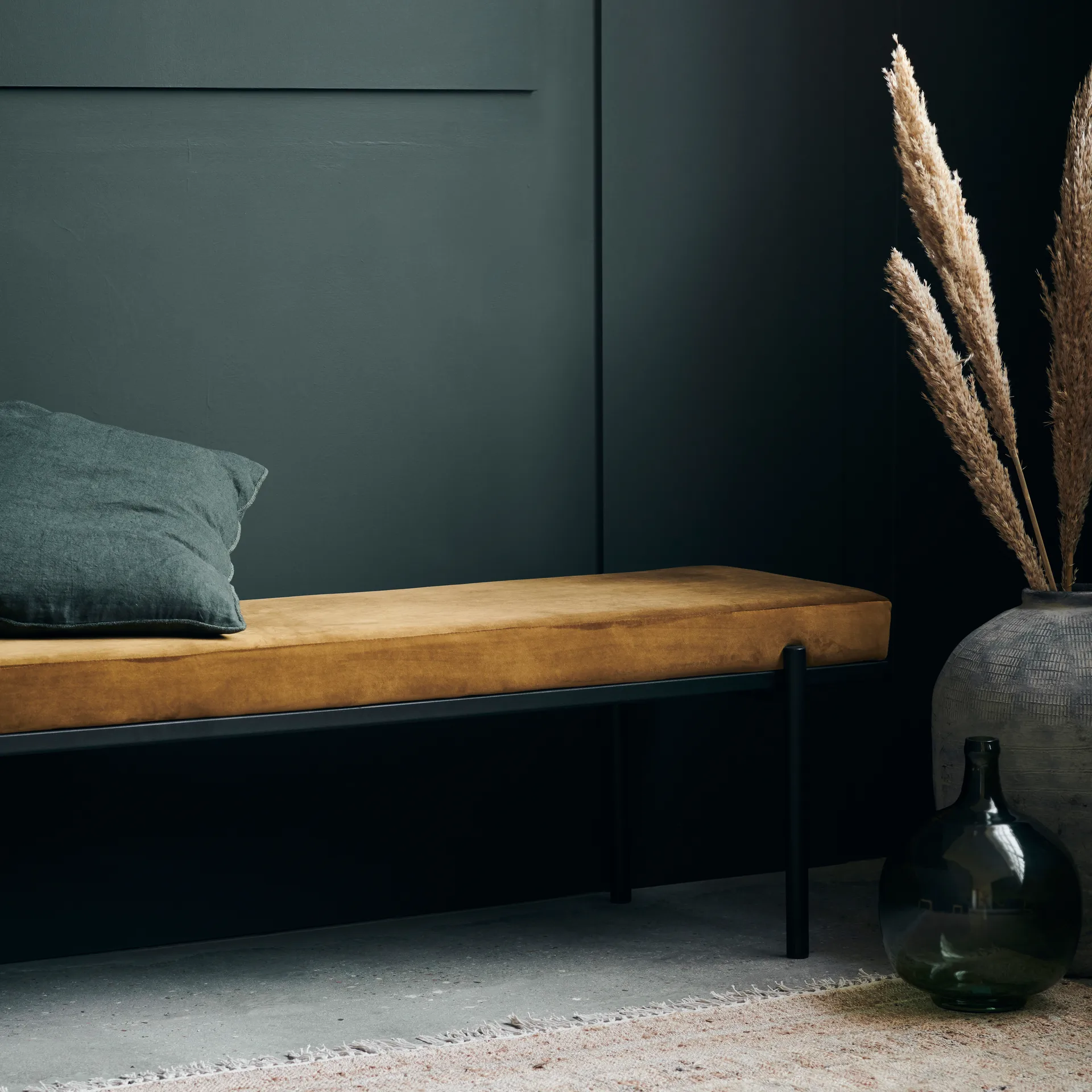 Lao bänk, Dark olive, 160 cm House Doctor