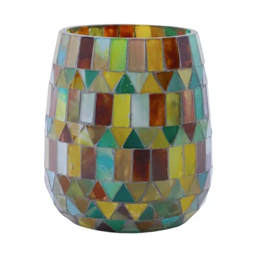 Mosaa värmeljushållare 11 cm, Gul-grön House Doctor