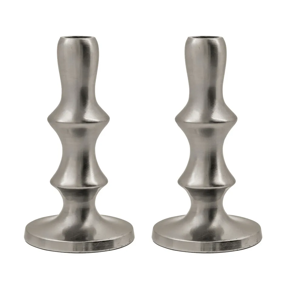 House Doctor Reese ljusstake 2-pack Silver finish