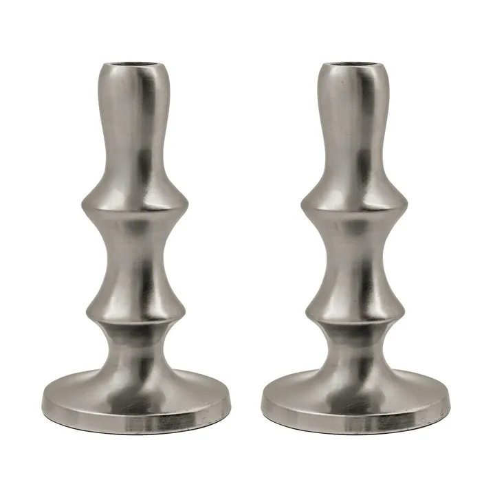 Reese ljusstake 2-pack - Silver finish - House Doctor