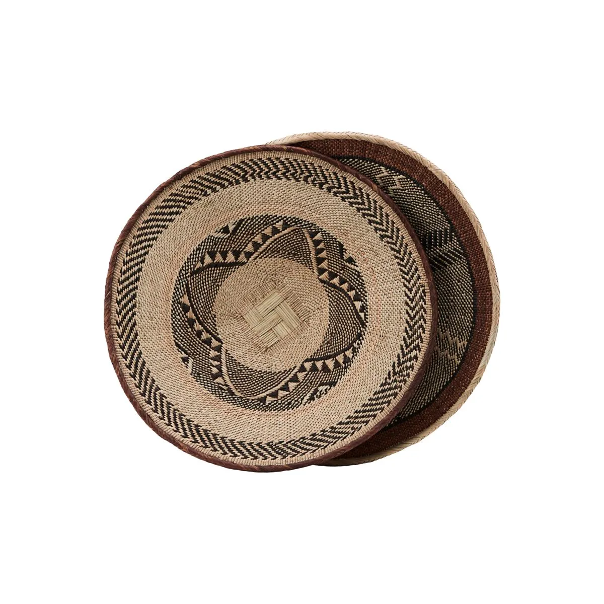 Tonga korg Ø45 cm 2-pack, Natur-svart House Doctor