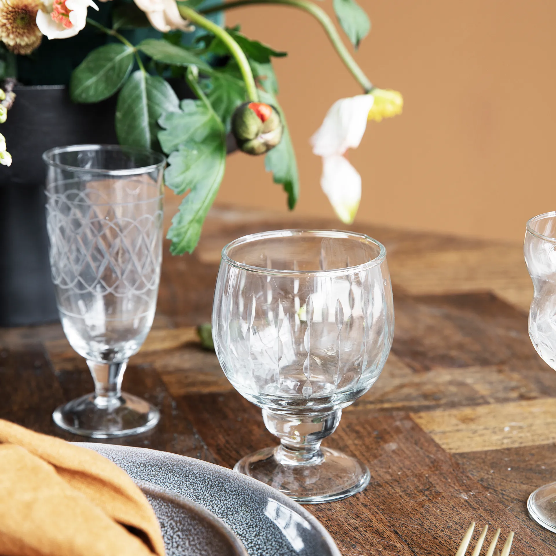 Vintage vitvinsglas, klar House Doctor