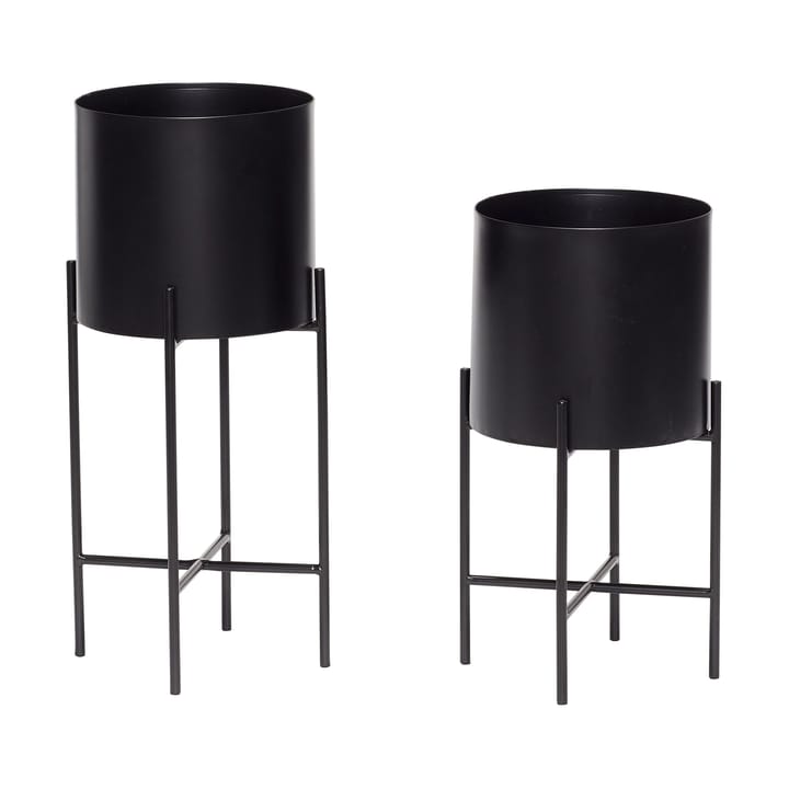 Airy kruka set 2 delar - Black - Hübsch