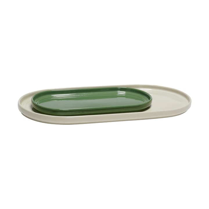 Amare serveringsbricka set 2 delar - Sand-green - Hübsch