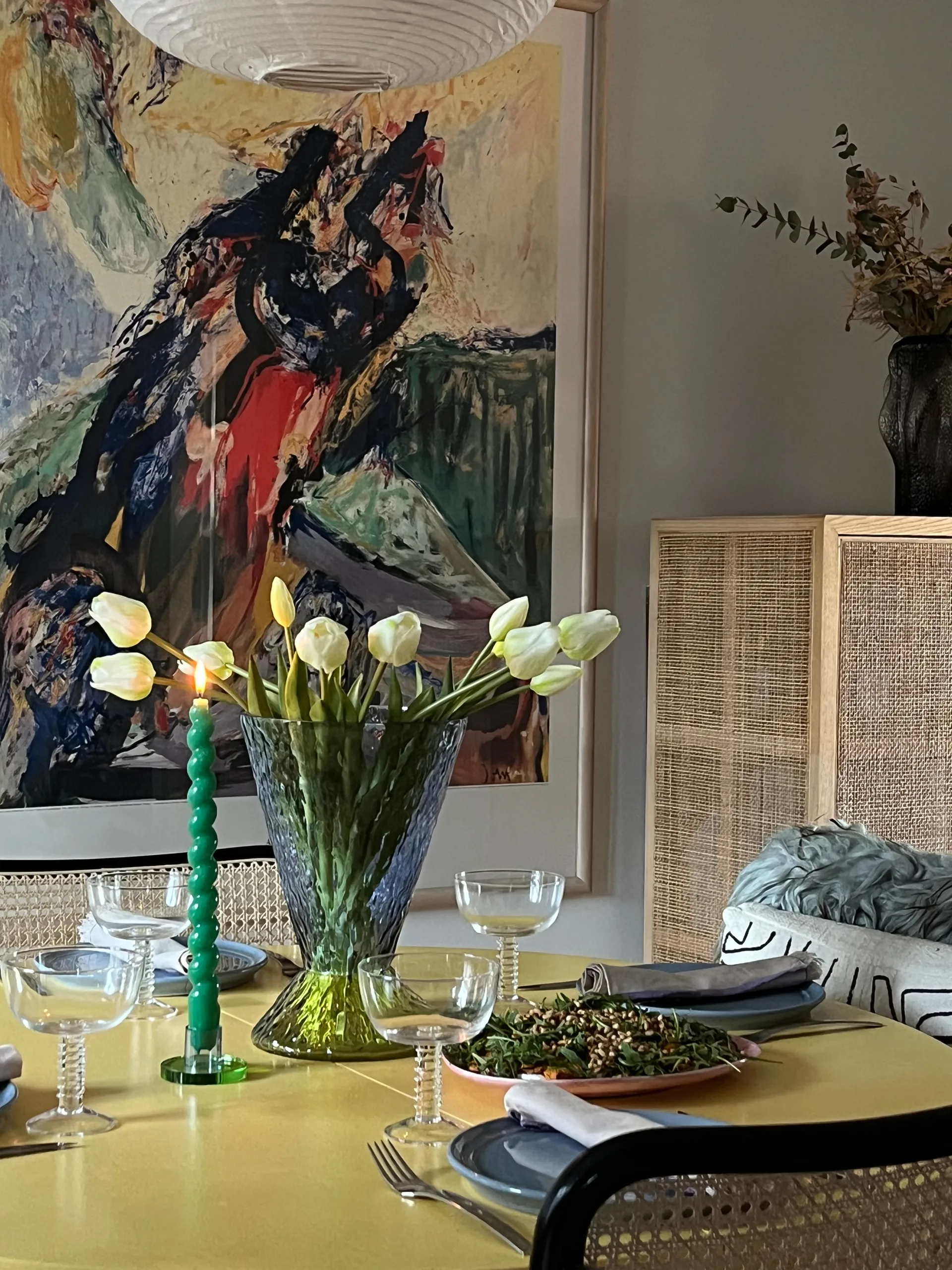 Astra ljusstake small, Blue-green Hübsch Interior