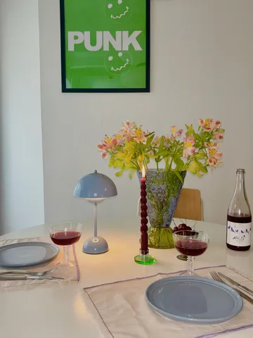 Astra ljusstake small - Blue-green - Hübsch Interior