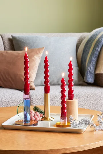 Astra ljusstake small - Pink-orange - Hübsch Interior