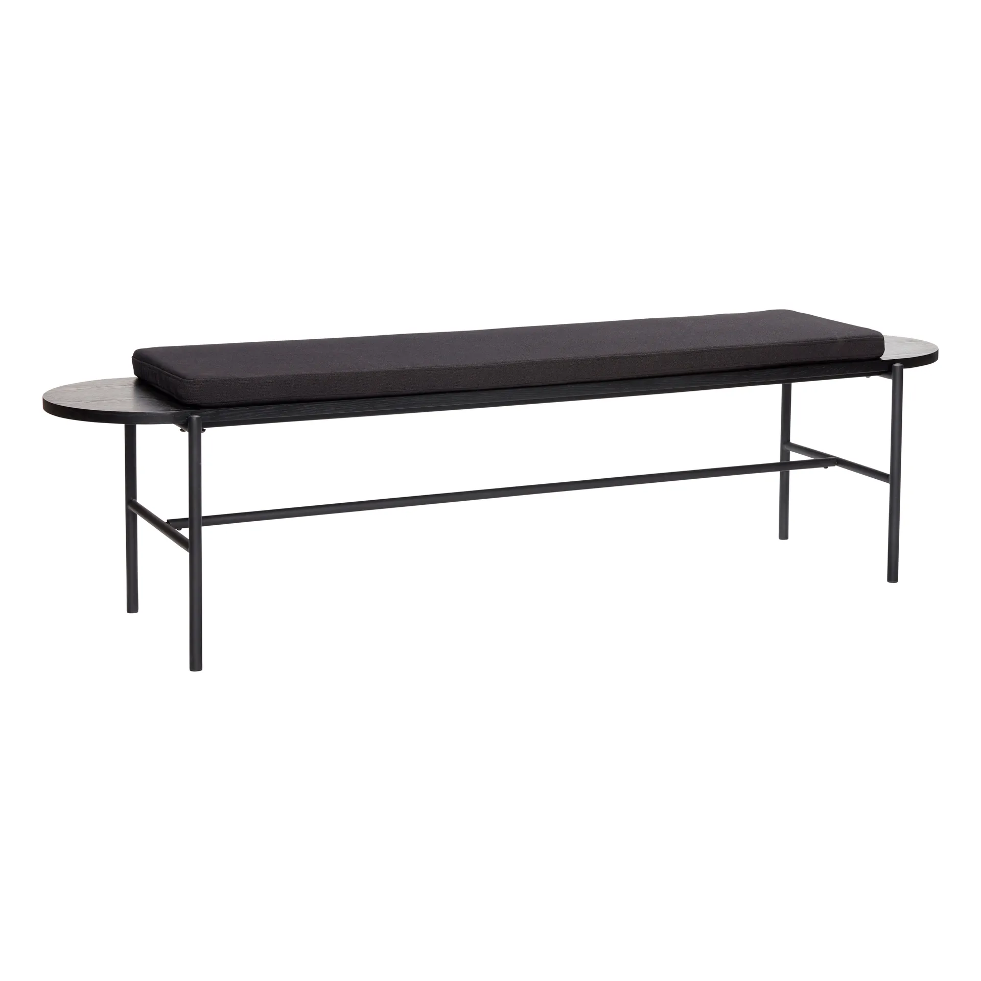 Bänk med kudde 45x180 cm, Svart Hübsch