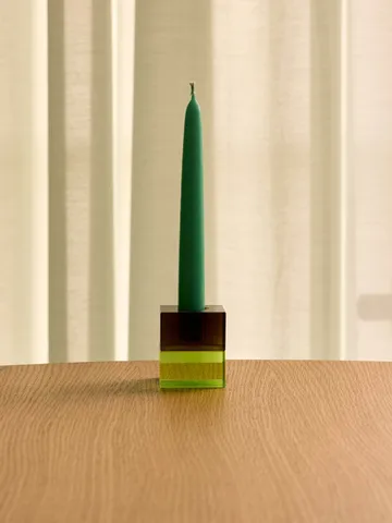 Block ljushållare 2 delar - Brown-green, gray-pink - Hübsch Interior