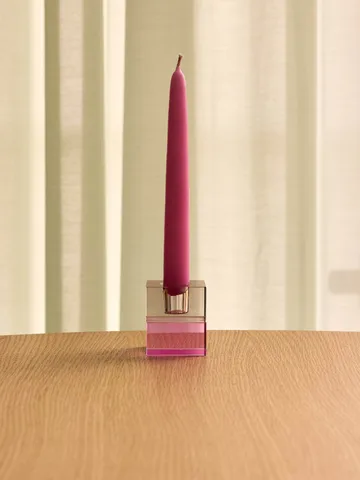 Block ljushållare 2 delar - Brown-green, gray-pink - Hübsch Interior